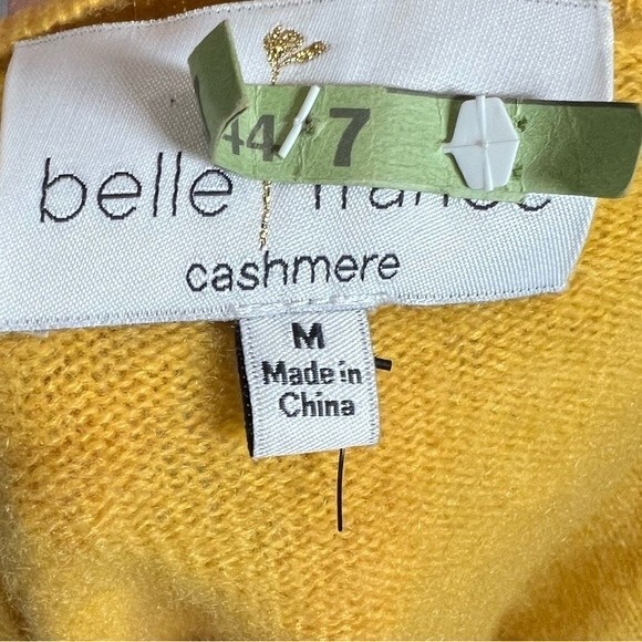 Belle France super soft mustard yellow gold cashmere sweater size medium - Picture 4 of 5